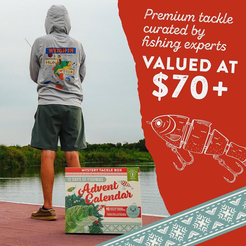 Catch Co Mystery Tackle Box 12 Days of Fishmas Advent Calendar – Bass Fishing Lure Gift Set with 35 baits & lures including 10 Premium Baits, Holiday Decal & Meateater Trivia Pack - Image 5